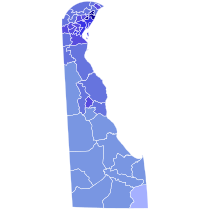 2012 United States Senate election in Delaware results map by house district.svg