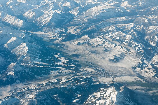 Illertal valley near of Sonthofen (Imberger Horn in left side of aerial view)