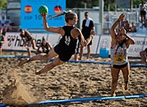 Deutsch: Beachhandball Weltmeisterschaften 2022; Tag 6: 26. Juli 2022 – Frauen, Finale, Spanien-Deutschland 0:2 (14:15, 20:22) English: 2022 Beach handball World Championships; Day 6: 26 July – Women Final – Spain-Germany 0:2 (14:15, 20:22)