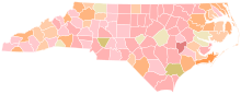 Results by county
Briner
30-40%
40-50%
50-60%
Johnson
30-40%
40-50%
50-60%
Daoud
30-40%
40-50% 2024 North Carolina State Treasurer Republican primary election results map by county.svg