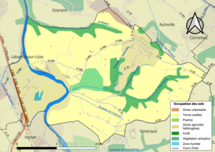 Kolorowa mapa przedstawiająca użytkowanie gruntów.