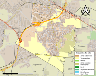 Kolorowa mapa przedstawiająca użytkowanie gruntów.