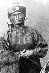 Allegawaho, head chief of the Kaws in the 1860s and 1870s, in a photo from 1867 Al-le-ga-wa-ho, 1867.jpg
