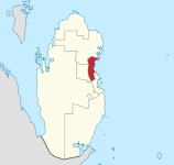 Map of Qatar with Al-Daayen highlighted