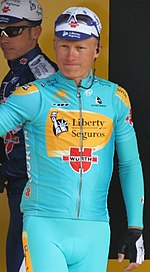 Alexander Vinokourov, pictured in 2006, tested positive for doping during the 2007 Tour. Alexandre Vinokourov LBL2006 cropped.jpg