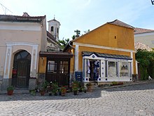 These buildings on Alkotmany Street, Szentendre became the Picratt for Maigret in Montmartre. Alkotmany Street, Szentendre-7935938474.jpg