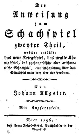 <span class="mw-page-title-main">Johann Baptist Allgaier</span> German-Austrian chess master and theoretician (1763–1823)