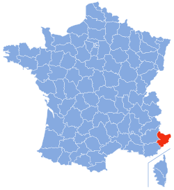 Location of Alpes-Maritimes