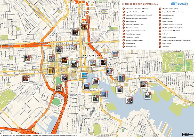 File:Baltimore printable tourist attractions map.jpg