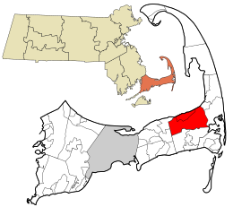 Расположение в округе Барнстейбл и штате Массачусетс.