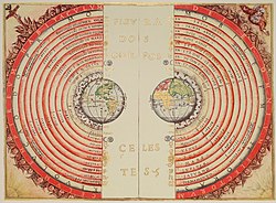 An illustration of a non-Ptolemaic geocentric system by Portuguese cosmographer and cartographer Bartolomeu Velho, 1568 (Bibliothèque Nationale, Paris)