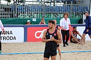 Deutsch: Beachhandball Europameisterschaften 2019 (Beach handball Euro); Tag 3: 4. Juli 2019 – Männer, Platzierungsrunde Gruppe III, Slowenien-Türkei 0:2 (18:18, 22:23) English: Beach handball Euro; Day 3: 4 July 2019 – Men Consolation Round Group III – Slovenia-Turkey 0:2 (18:18, 22:23)