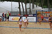 Deutsch: Beachhandball Europameisterschaften 2019 (Beach handball Euro); Tag 3: 4. Juli 2019 – Frauen,Platzierungsrunde Gruppe III, Zypern-Türkei 0:2 (14:24, 22:23) English: Beach handball Euro; Day 3: 4 July 2019 – Women Consolation Round Group III – Cyprus-Turkey 0:2 (14:24, 22:23)