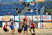 Deutsch: Beachhandball Europameisterschaften 2019 (Beach handball Euro); Tag 5: 6. Juli 2019 – Männer, Halbfinale, Dänemark-Ungarn 2:0 (19:16, 22:18) English: Beach handball Euro; Day 5: 6 July 2019 – Semifinal Men – Denmark-Ukraie 2:0 (19:16, 22:18)