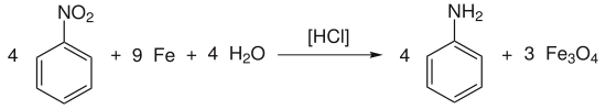 Exemple: réduction du nitrobenzène en aniline