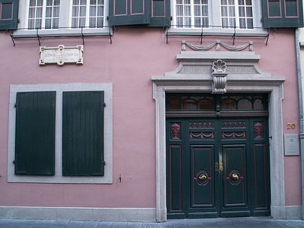 Beethoven's birthplace is nestled in one of the narrow streets of Bonn's old town