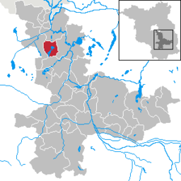 Läget för kommunen Bestensee i Landkreis Dahme-Spreewald