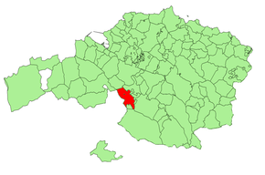 Localização do município de Arrancudiaga na Biscaia