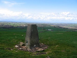 The view from the trig point on Black Hill, looking north towards Glasgow and the Campsie Fells Black Hill view.jpg