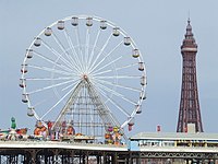 Big Wheel, pier, tower.