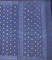 A jamdani-muslin shari in a traditional design Blue jamdani.JPG