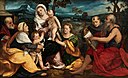 Bonifazio Veronese, Den hellige familie omgivet af helgener, c. 1530, 0006NMK, Nivaagaards Malerisamling.jpg