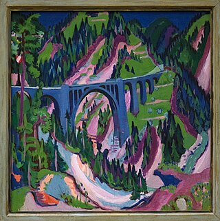 <i>The Bridge near Wiesen</i> Painting by Ernst Ludwig Kirchner