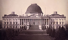 Daguerreotype of east side of the Capitol in 1846, by John Plumbe, showing Bulfinch's dome Capitol1846.jpg