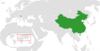 Location map for China and Croatia.