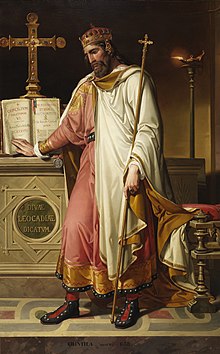 What Chintila may have looked like, by Bernardino Montañés in the Museo del Prado. Oil on canvas, 1855