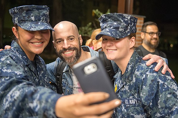 Daughtry during a United Service Organizations visit to Naval Air Station Sigonella