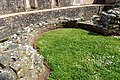 Detail outside the Great Tower at Raglan Castle in Raglan, Monmouthshire.