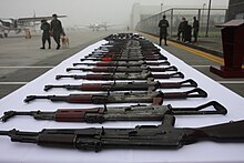 Seized weapons of the Rastrojos, unknown place and date Contundente Ofensiva policial contra "Los Rastrojos" (8207608005).jpg