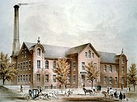 The Crompton Loom Works in Worcester, Massachusetts was the first customer of Wyman and Gordon's new company. Crompton Loom Works.jpg