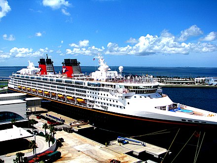 Disney Wonder at its former home port in Port Canaveral.