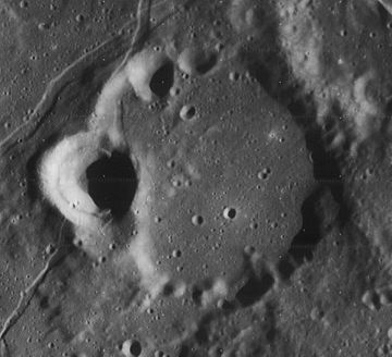 Damoiseau A (larger) and D (smaller, at left) craters Damoiseau A and D craters 4161 h3.jpg