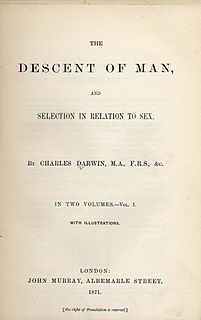 <i>The Descent of Man, and Selection in Relation to Sex</i> 1871 book by Charles Darwin
