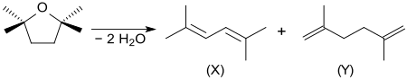 Dehydration of TMO to hexadienes