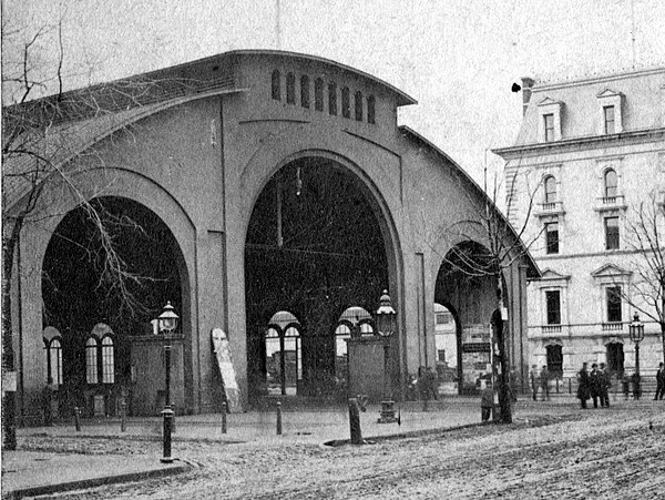 The first so-named Union Station constructed in 1851, ca. 1888 during its dismantlement
