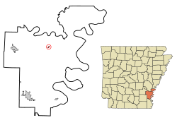 Location in Desha County and the state of آرکانزاس