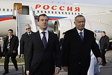 Former Russian President Dmitry Medvedev Visits Karimov (2009)