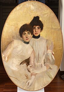 Double female portrait label QS:Len,"Double female portrait" label QS:Lit,"Doppio ritratto femminile" c.1887