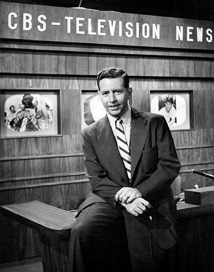 Edwards on set of CBS Television News