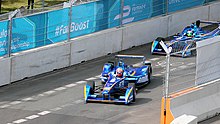 Frijns (front) during the 2016 Berlin ePrix E-prix-Berlin-Frijns-deSilvestro.jpg