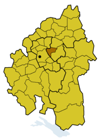 Location of the Waiblingen church district within the Evang.  Regional Church in Württemberg