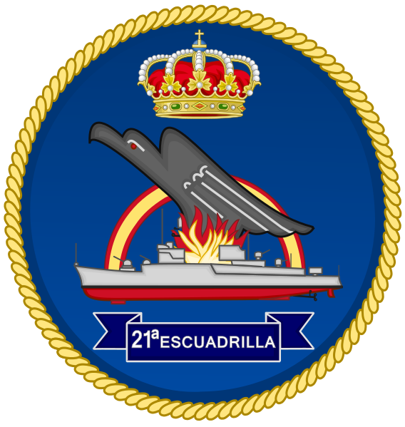 File:Emblem of the Former Spanish Navy 21st Escort Squadron.svg