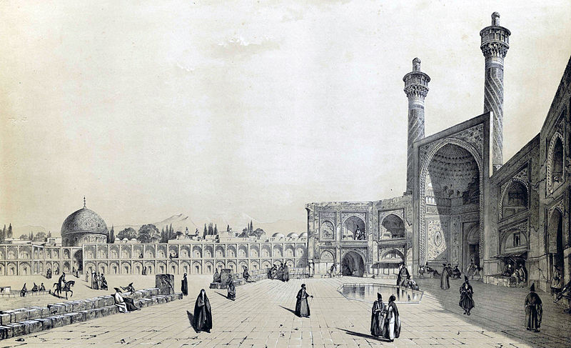 File:Entrance to the Jama Mosque , Isfahan by Eugène Flandin.jpg