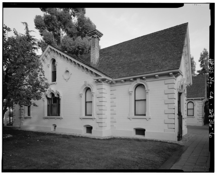 File:Exterior, West side, facing northeast - Workman House, Workman and Temple Family Homestead Museum, 15415 East Don Julian Road, Industry, Los Angeles County, CA HABS CAL,19-INDU,1-6.tif