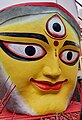 Face sculpture of Hindu Goddess Ma Durga in kumortuli, West Bengal India