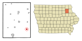 Fayette County Iowa Incorporated and Unincorporated areas Arlington Highlighted.svg